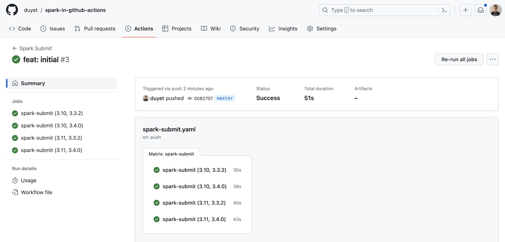 Running Spark in GitHub Actions