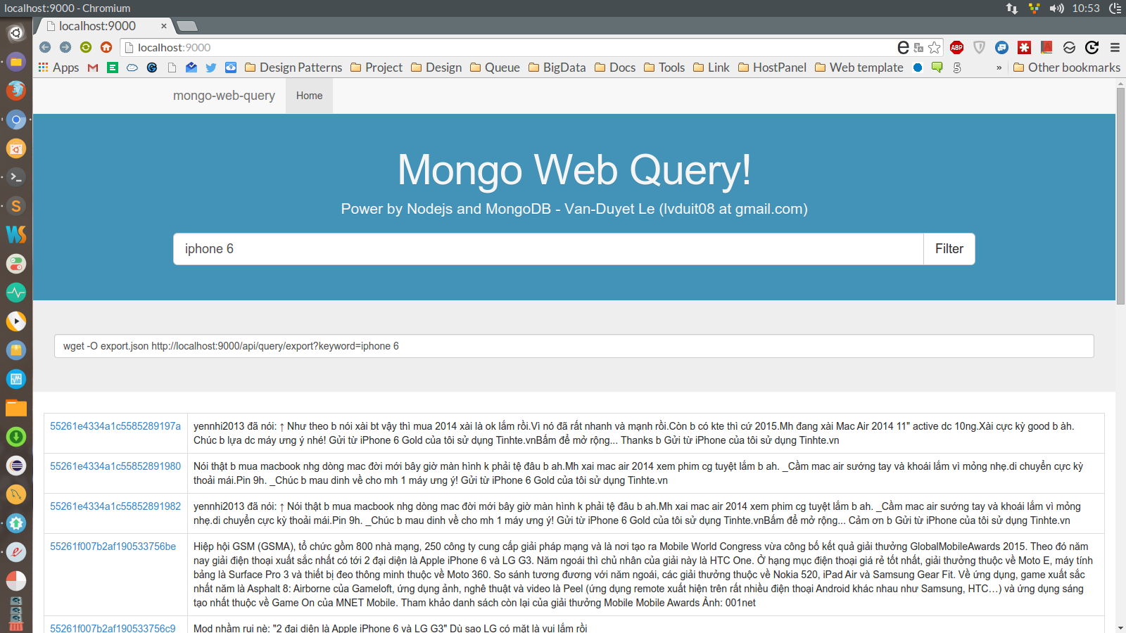 Github project - Mongo-Web-Query - Simple MongoDB Query base on Nodejs and MongoDB 