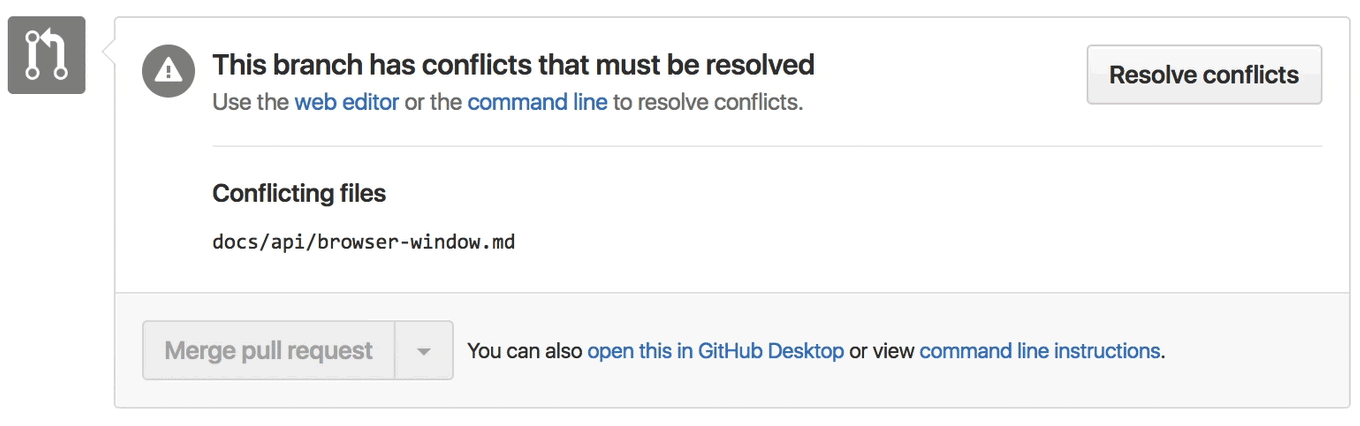 Merge conflicts on GitHub website