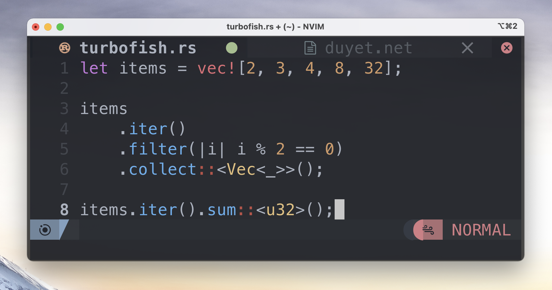 Rust: Turbofish ::<> 🐠