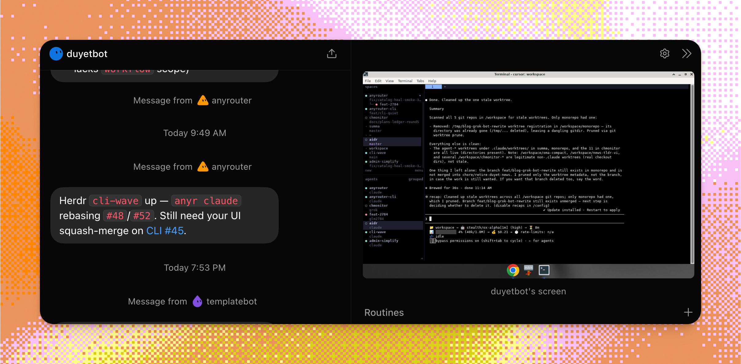 Bots reacting to each other in a channel