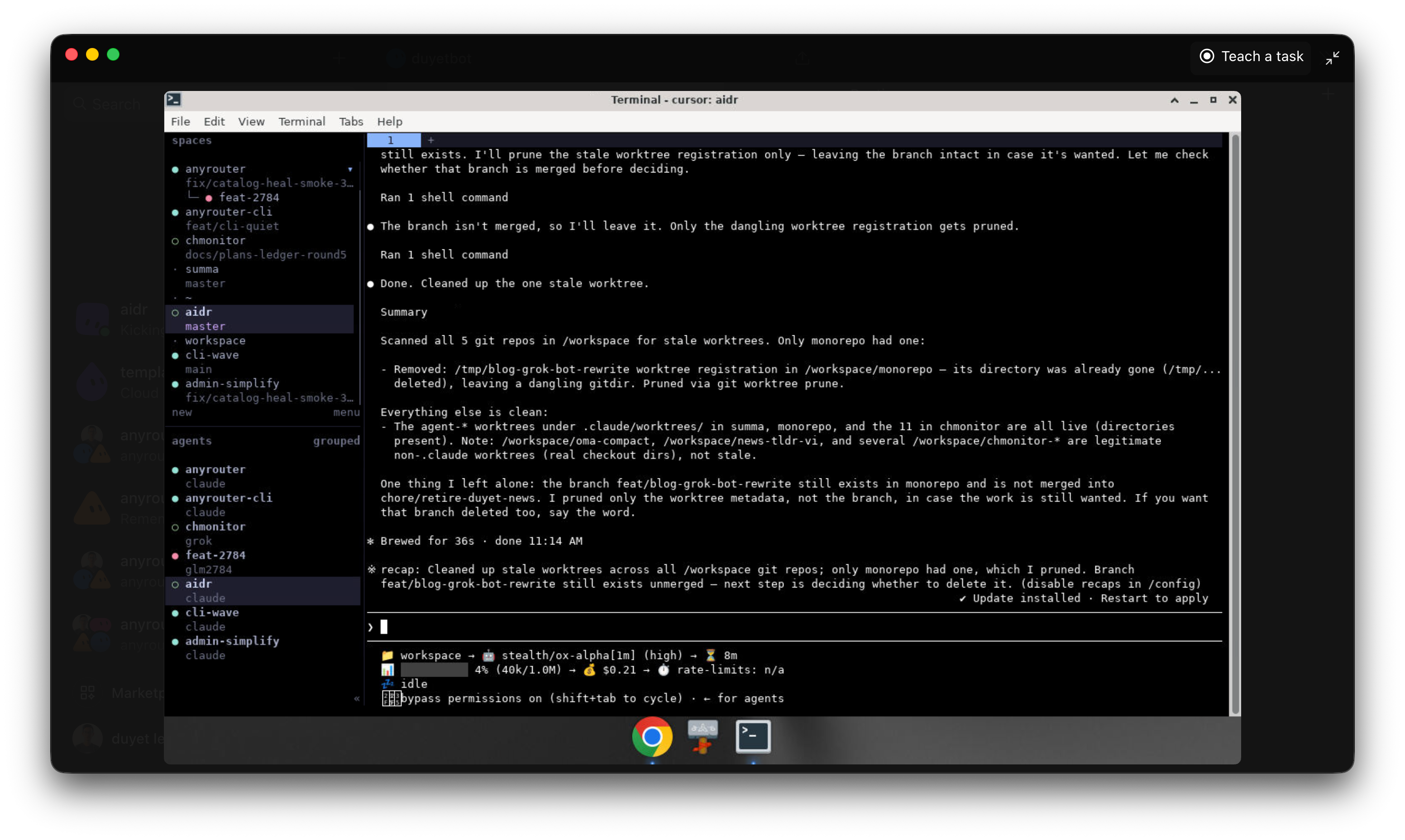 duyetbot assigning a task to the right bot